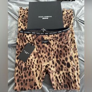 SKIMS X Dolce & Gabbana Cotton Rib Legging Leopard XXS NWT (SK0128)